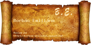Borbás Emiliána névjegykártya